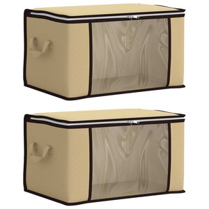 vidaXL Boîte de rangement avec fenêtre latérale transparente 2 pc