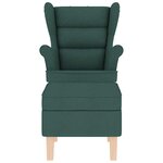 vidaXL Chaise à bascule avec repose-pied Vert foncé Tissu