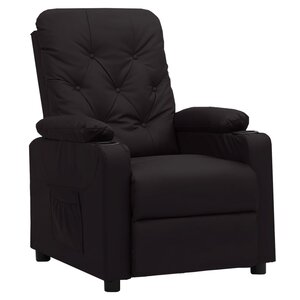 vidaXL Fauteuil inclinable Noir Similicuir