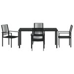 vidaXL Ensemble de 5 pièces de mobilier de jardin Noir PVC tressé