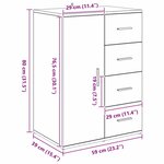 vidaXL Buffet avec tiroir Chêne noir 59 x 39 x 80 cm Bois d'ingénierie