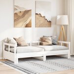 vidaXL Lit de jour sans matelas blanc 90x200 cm bois de pin massif