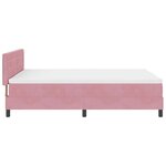 Lit de box spring avec matelas et LED rose 160x200 cm en velours