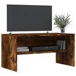 vidaXL Meuble TV chêne fumé 80x40x40 cm bois d'ingénierie