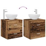 vidaXL Meuble lavabo mural Bois ancien 49 5 x 35 x 63 cm