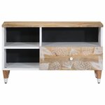 vidaXL Meuble TV 80x33 5x46 cm bois massif de manguier