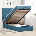 vidaXL Cadre de lit ottoman avec matelas bleu foncé 90x200 cm velours