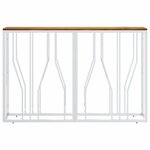 vidaXL Table console argenté acier inoxydable et bois massif d'acacia