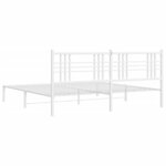 vidaXL Cadre de lit métal avec tête de lit blanc 193x203 cm