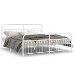 vidaXL Cadre de lit métal sans matelas et pied de lit blanc 200x200 cm