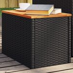 vidaXL Tables d'appoint jardin 2Pièces noir 55x34x37 cm rotin bois massif