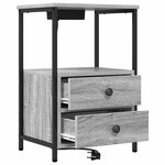 vidaXL Table de nuit avec station de chargement Sonoma gris