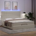 VidaXL Cadre de lit ottoman avec matelas blanc 160x200 cm similicuir
