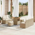 vidaXL Ensemble de canapé de jardin avec coussin 8 Pièces Beige et crème