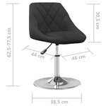 vidaXL Chaises pivotantes à manger lot de 6 Noir Velours
