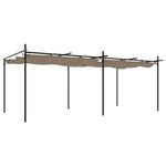 vidaXL Pergola avec toit rétractable taupe 589x292x230 cm