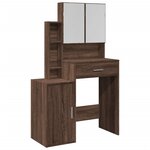 vidaXL Coiffeuse avec armoire chêne marron 80x35x132 cm