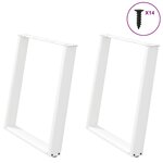vidaXL Pieds de table à manger en U 2 pièces Blanc 70 x (72-73) cm Acier