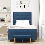 vidaXL Lit à ressorts avec tête de lit Bleu 200 x 120 cm tissu