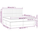 vidaXL Sommier à lattes de lit et matelas et LED Gris foncé 200x200 cm