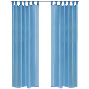 vidaXL Rideau fin Turquoise 140x225 cm 2 Pièces