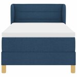 Lit à ressort vidaXL avec matelas Bleu 90x200 cm en tissu