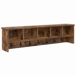 vidaXL Porte-manteau mural avec étagère Chêne fumé 100 x 16 x 26 cm