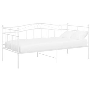 vidaXL Cadre de canapé-lit sans matelas blanc métal 90x200 cm