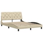vidaXL Cadre de lit avec LED sans matelas crème 120x200 cm tissu