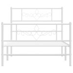 vidaXL Cadre de lit métal avec tête de lit/pied de lit blanc 107x203cm