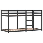 vidaXL Lit superposé avec rideaux blanc/noir 90x200 cm bois pin massif