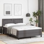 vidaXL Cadre de Lit avec Matelas Gris 160 x 200 cm Faux cuir