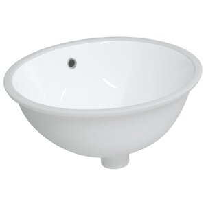 vidaXL Évier de salle de bain blanc 47x39x21 cm ovale céramique