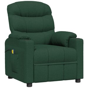 vidaXL Fauteuil de massage Vert foncé Tissu