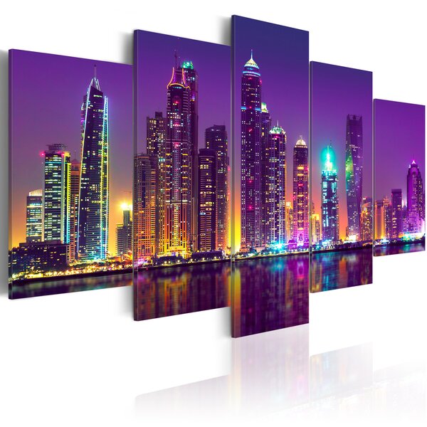 Tableau - purple nights l x h en cm 100x50