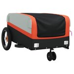 vidaXL Remorque de vélo noir et orange 30 kg fer
