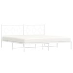 vidaXL Cadre de lit métal sans matelas et tête de lit blanc 193x203 cm