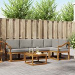vidaXL Ensemble de canapés d'extérieur 6 Pièces Gris Naturel et Clair