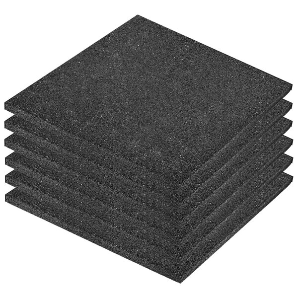vidaXL Carreau de protection anti-chute 6Pièces Caoutchouc 50x50x3cm Noir