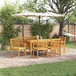 Ensemble de salle à manger de jardin 7 pièces en acacia
