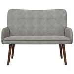 vidaXL Sofa 2 places Gris clair 115 x 61 x 87 cm Velours (V)