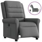 vidaXL Fauteuil inclinable électrique Gris foncé Tissu
