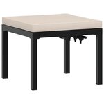 vidaXL Tabouret de jardin avec coussin noir acier enduit de poudre