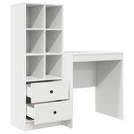 vidaXL Bureau avec tiroir avec étagère avec stockage 2 Pièces Blanc