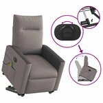 vidaXL Fauteuil inclinable de massage électrique Taupe Tissu