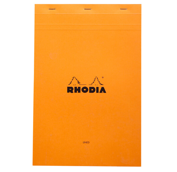 Bloc ORANGE N°19 21x31,8cm 80F agrafées 80g ligné + marge RHODIA