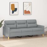 vidaXL Canapé à 3 places Gris clair 180 cm Tissu