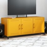 vidaXL Meuble TV jaune moutarde 100 5x39x43 5 cm acier