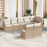 vidaXL Ensemble de canapé de jardin avec coussin 8 Pièces Beige et crème