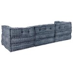 vidaXL Coussin 3 Pièces Bleu 70 x 70 x 54 cm Polyester
